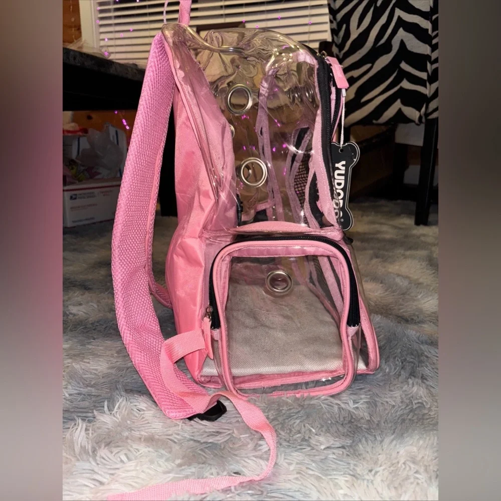 Yudodo Pink Mesh breathable Large Pet Carrier Backpack NWT